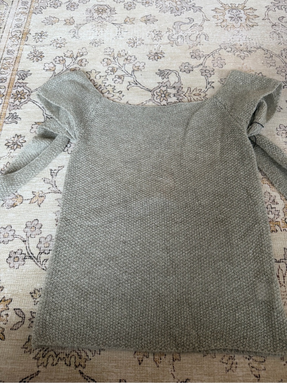 NWT More to Come Off-the-Shoulder Knit Top in Grey
